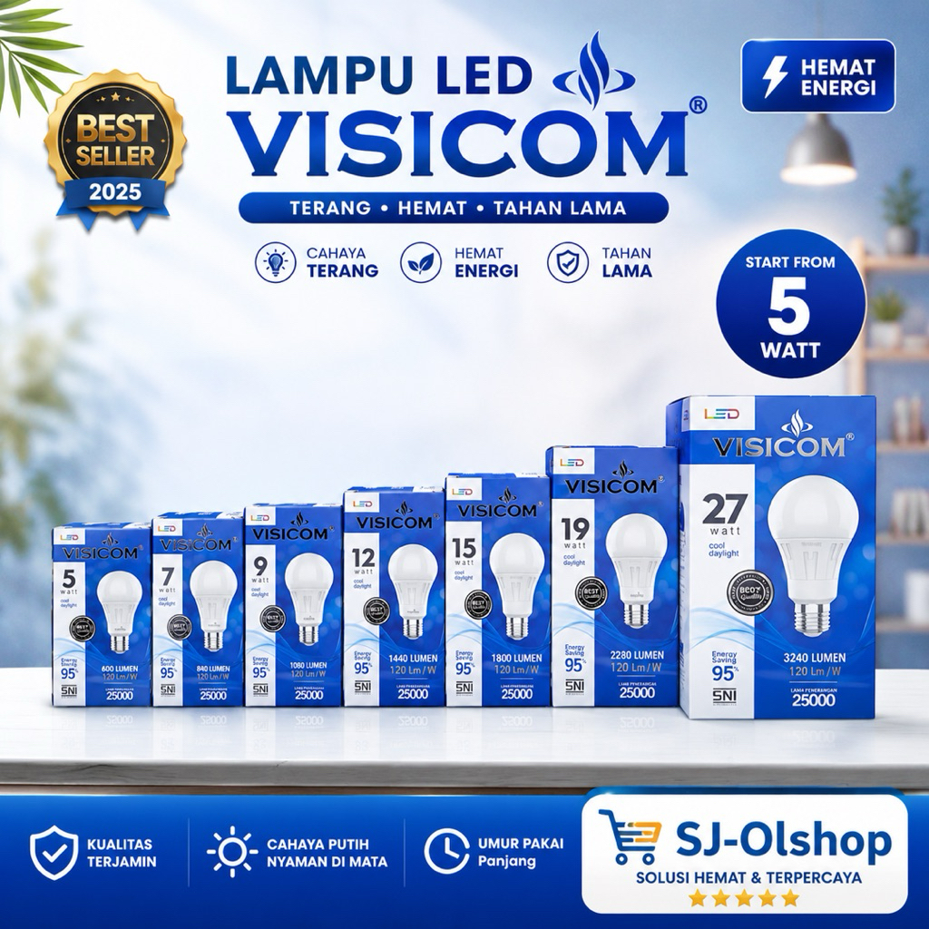 LAMPU LED VISICOM TYPE A BULB 5w-27w