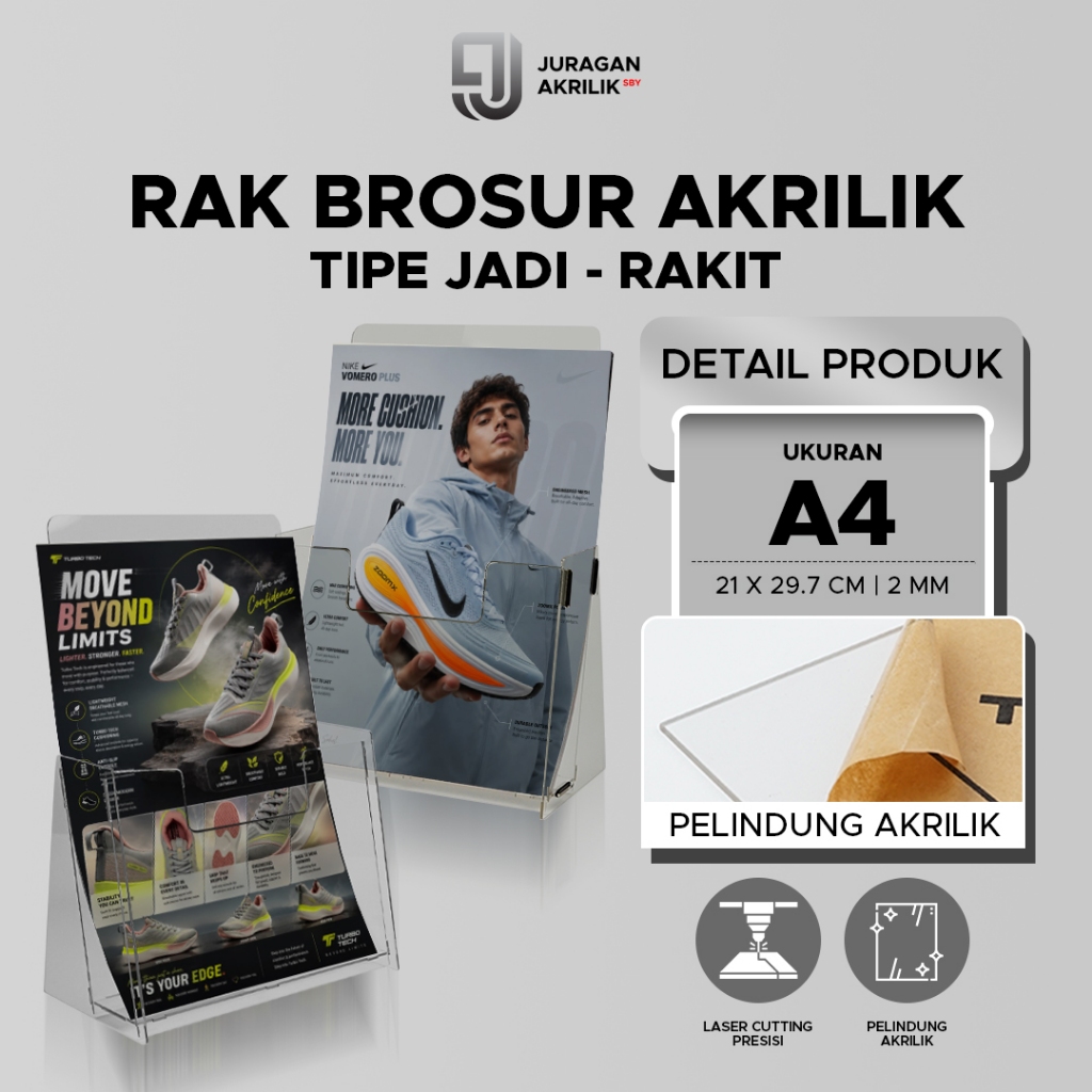 Rak Brosur Akrilik A4 | Tempat Brosur Akrilik - Stand Display Brosur