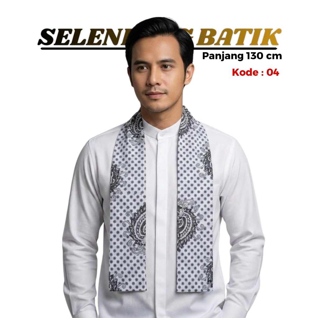 Selendang Batik Pria Bahan Sanwoosh Panjang 130 cm