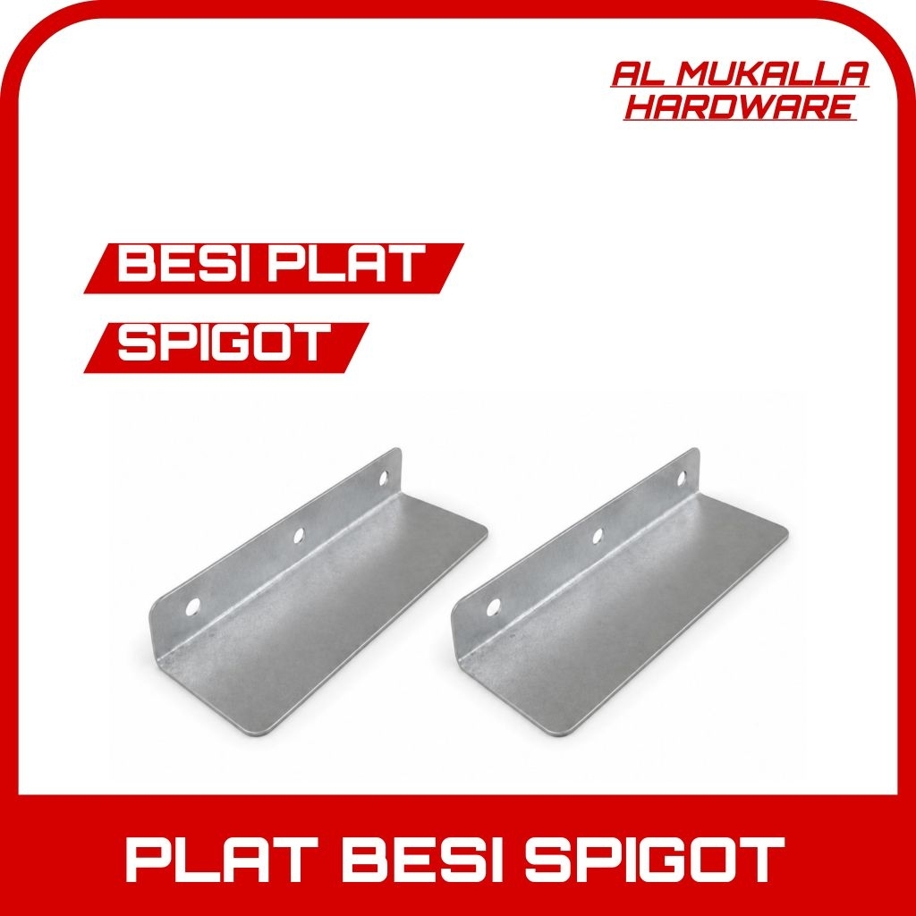 Spigot Besi Hologot Ke Open Back | Penyambung Rangka Aluminium | Plat Siku Besi