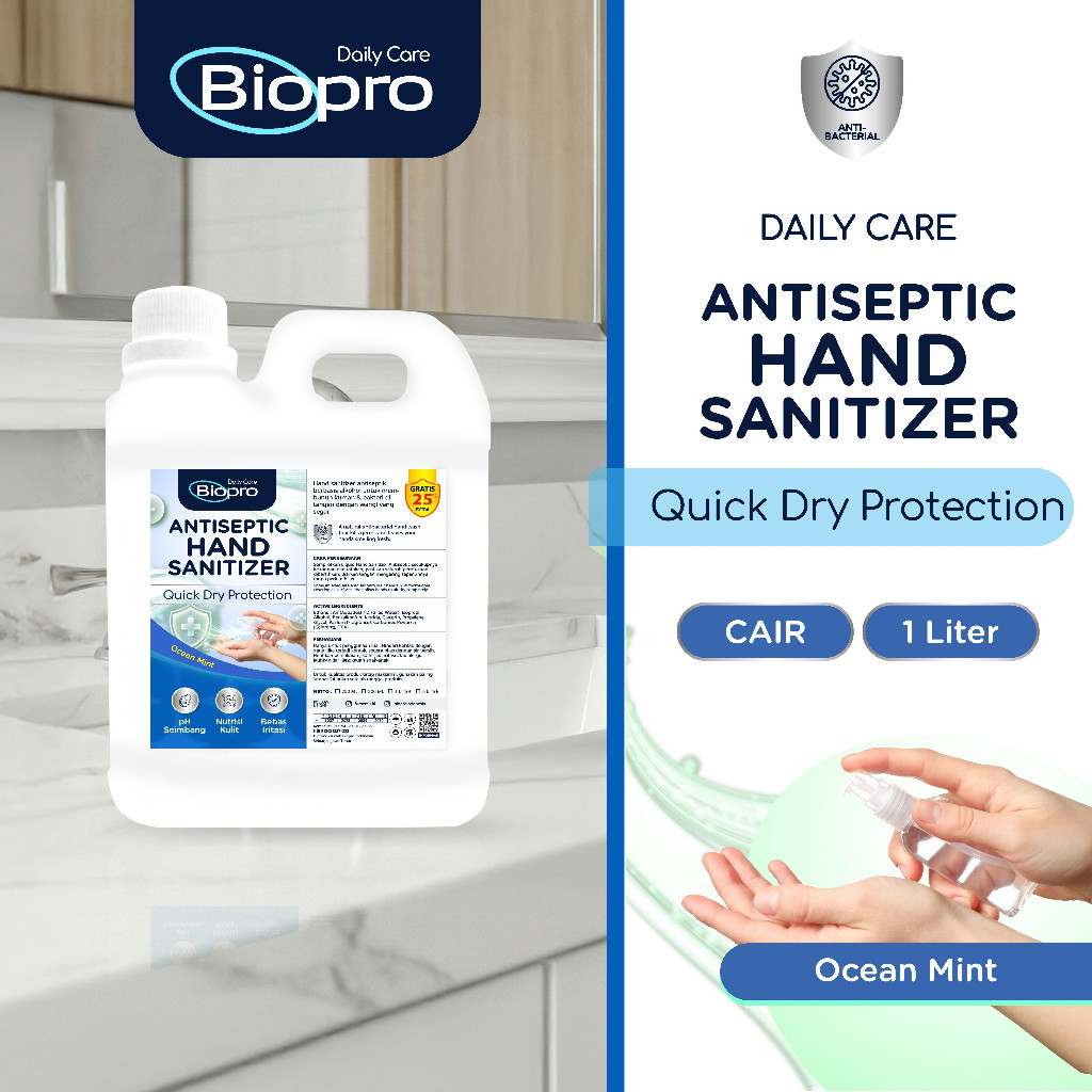 Antiseptic Hand Sanitizer Cair / Hand Sanitizer Cair Antiseptic Kemasan 1 Liter Jerigen