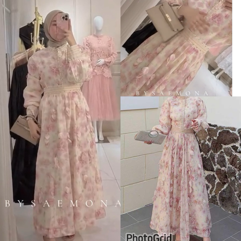 GAMIS BANGKOK  BROKAT KANCING 1000 bkk gami edisi lebaran