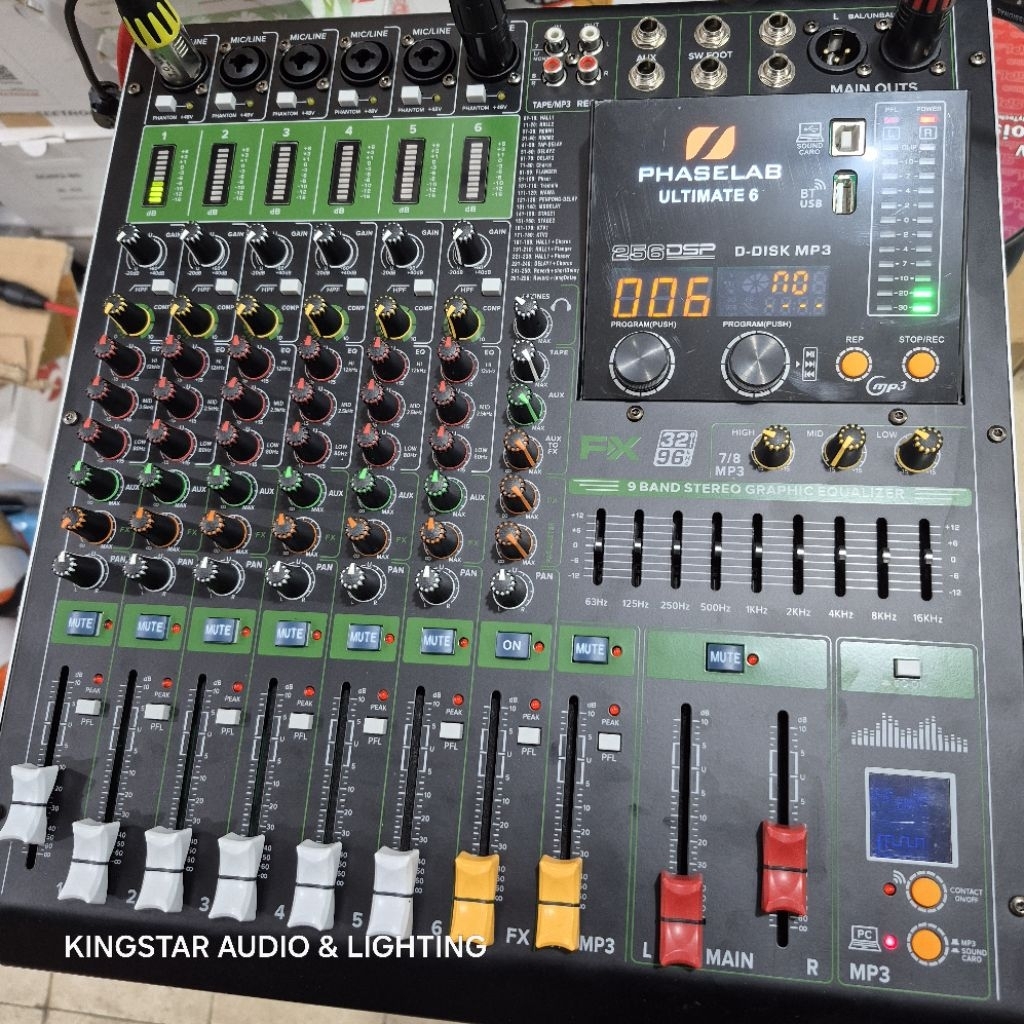 Mixer Phase Lab ULTIMATE 6 Original Channel DSP FX Double EQ Effect Stereo PhaseLab 6ch Mono