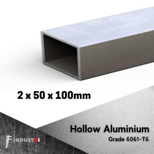 Hollow Aluminium 50 mm x 100 mm tebal 2 mm | Hollow Aluminium dural 6061 | Pipa Holo Kotak