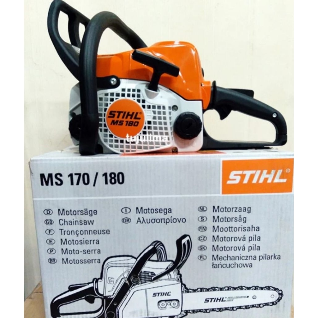 Mesin Gergaji Kayu Chainsaw STIHL MS 180 Senso STIHL Mini MS 180 komplit Bar 16" Inch Dan Rantai Sia