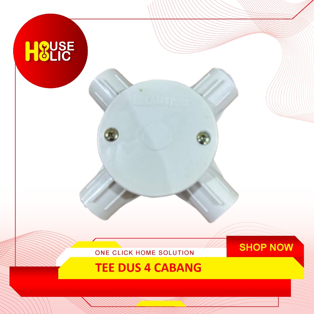 Tee Dus 4 Cabang PVC Junction Box Instalasi Listrik