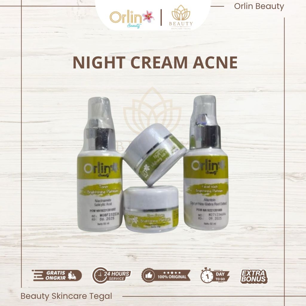 Paket Brightening Platinum Orlin Beauty | Cream Day Orlin | Cream Night Orlin | Orlin Beauty