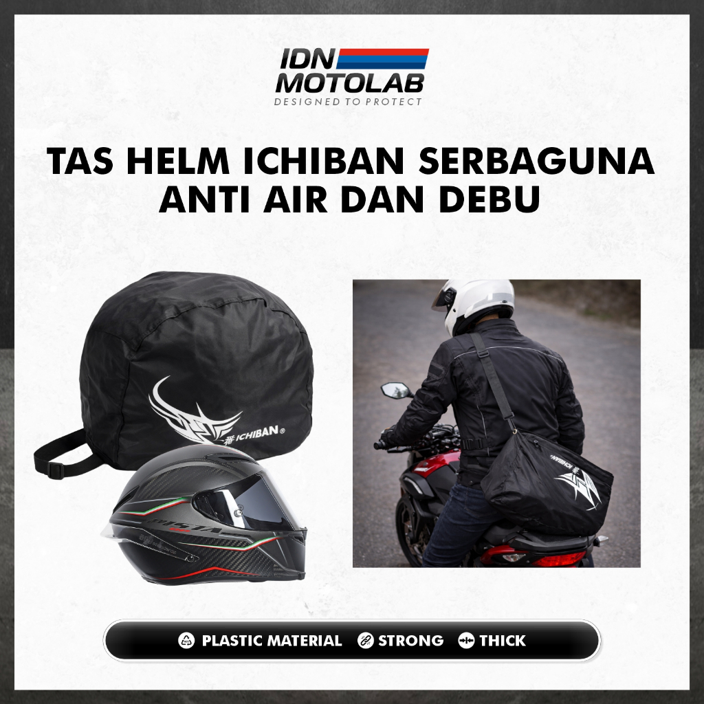 MOTOLAB Tas Helm / Cover Helm / Tas untuk Gym Fitnes / Tas Selempang Helm Ichiban Waterproof Anti Ai