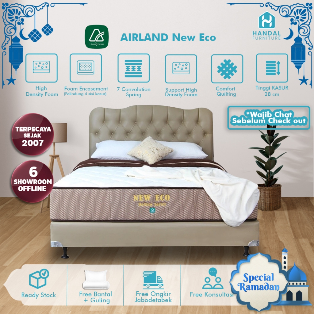 Kasur Springbed Airland New Eco Murah Kos-Kosan Soft Empuk Tebal 28cm Original