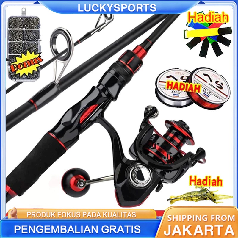 COD Sougayilang joran pancing 1.8m/2.1m 2 bagian pancing reel 2000 3000 4000 5000 6000 7000 joran sp