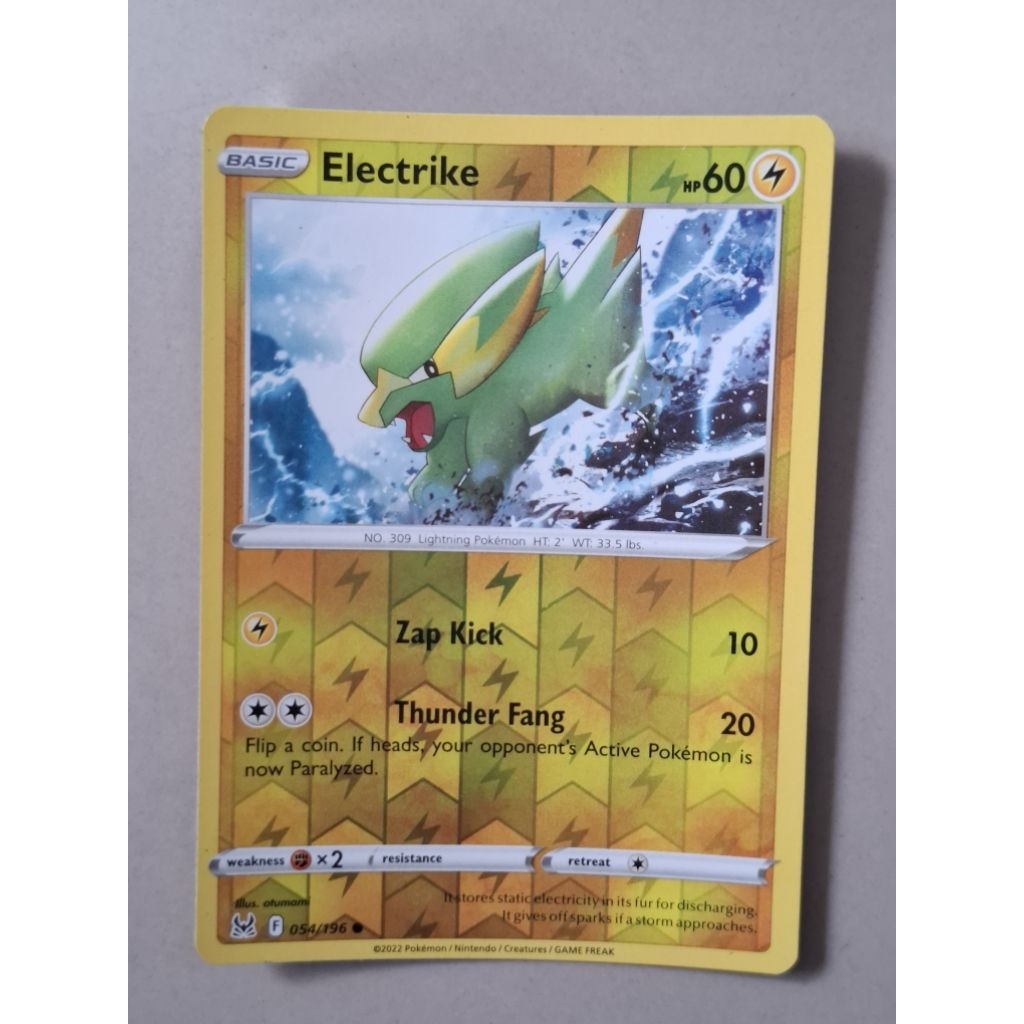 KARTU POKEMON ORIGINAL HOLO REVERSE ELECTRIKE F 054/196