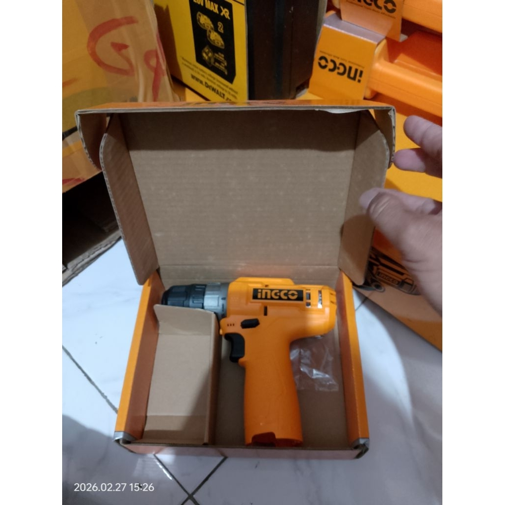 Bor Cordless 12 Volt Ingco CDLI12422C Unit Only Belum Termasuk Baterai Dan Charger