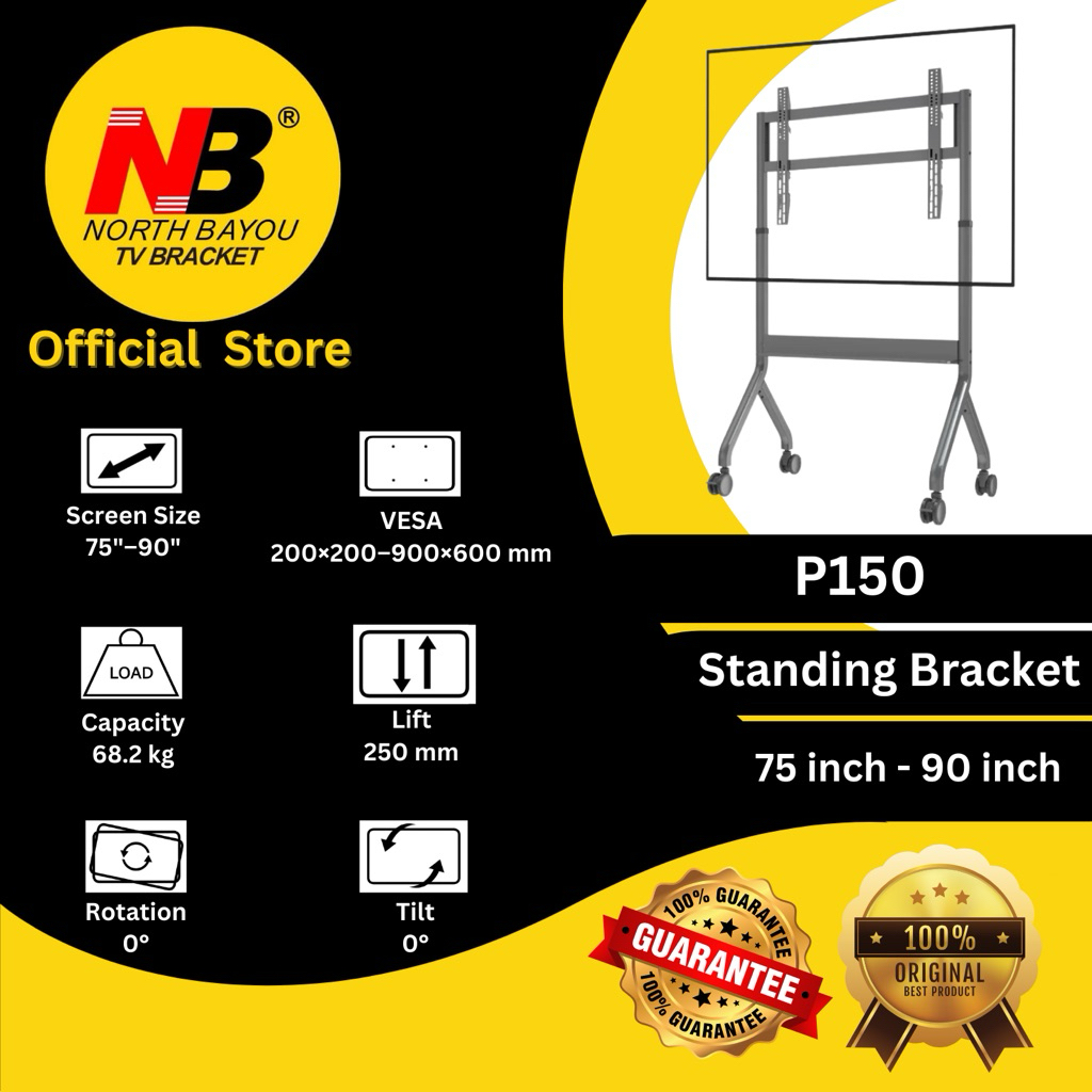 North Bayou NB P150 Motorized Standing Bracket ( 75 inch to 90 inch ) For Display TV LED LCD OLED