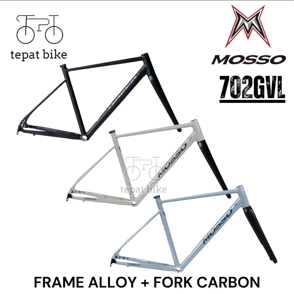 Frame Fork Mosso 702GVL Gravel Bike Alloy 7005 Ringan + Fork Carbon T700 / Mosso 702 GVL