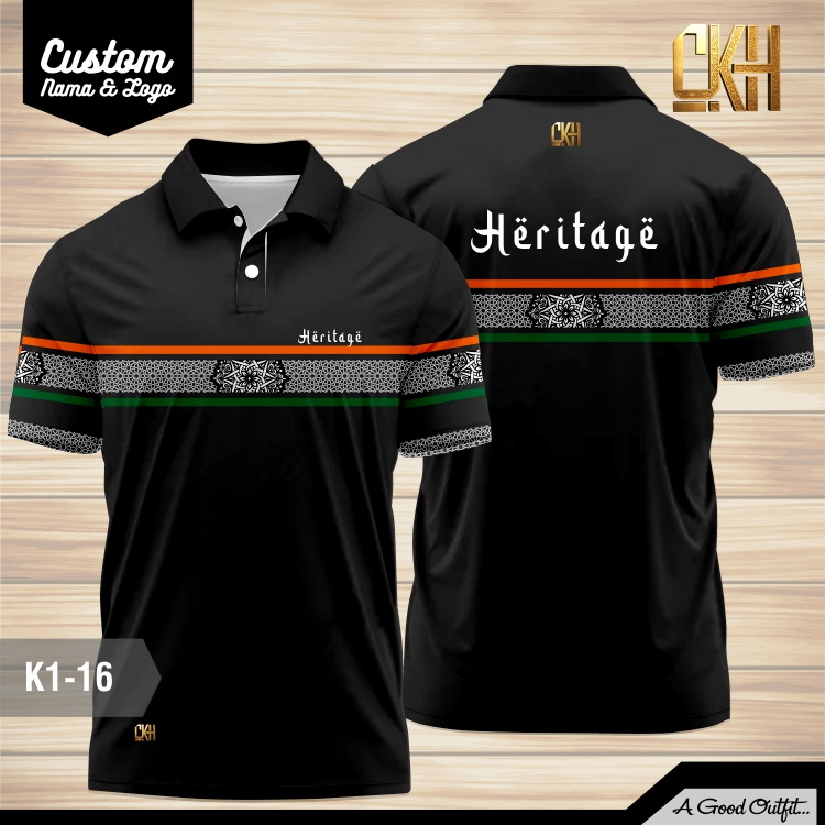Baju Kerah Polo Shirt Pria Dewasa Anak Dry Fit Premium Motif Kombinasi Batik Lengan Pendek