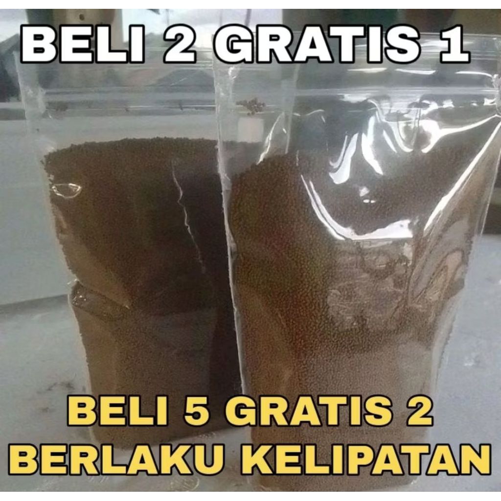 pakan ikan hiyas semua jenis koki koi nila merah gupy cupang dll