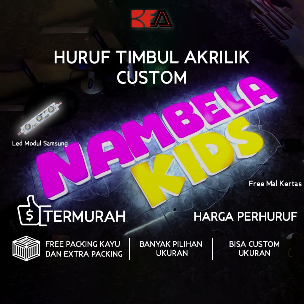 Huruf Timbul Akrilik | Huruf Timbul Nyalah | Huruf Timbul Custom