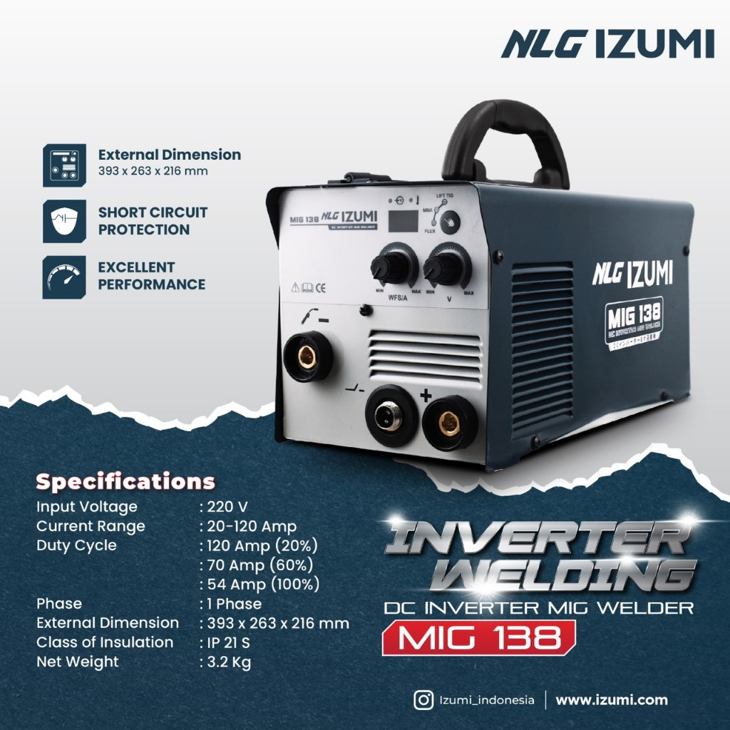 Travo Las Izumi Inverter Welding (Mesin Las) Izumi MIG 138