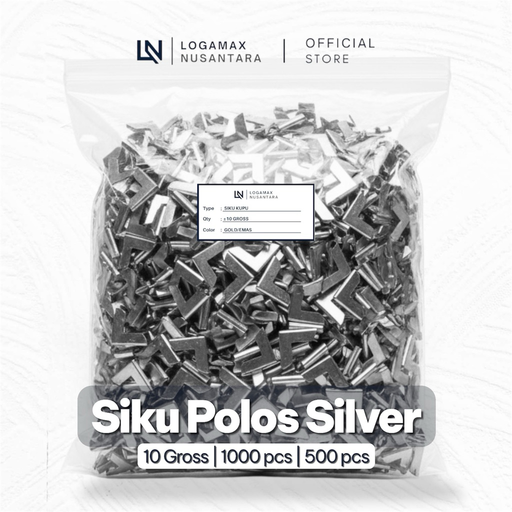 (10 GROSS / 1440 PCS) SIKU POLOS 2CM LOGAMAX/ SIKU SUDUT BUKU / SIKU BUKU WISUDA / SIKU BUKU YASIN /