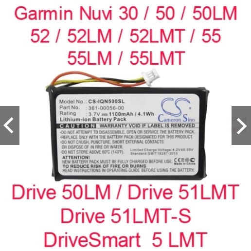 Batre Batrei Batrai GPS Garmin Nuvi 30 / Nuvi 50 / Nuvi 50LM / Nuvi 52 / Nuvi 52LM / Nuvi 52LMT / Nu