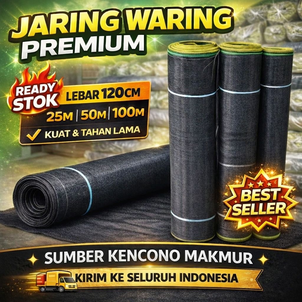 Jaring Waring Hitam Lebar 120cm – Untuk Proyek Bangunan & Pertanian
