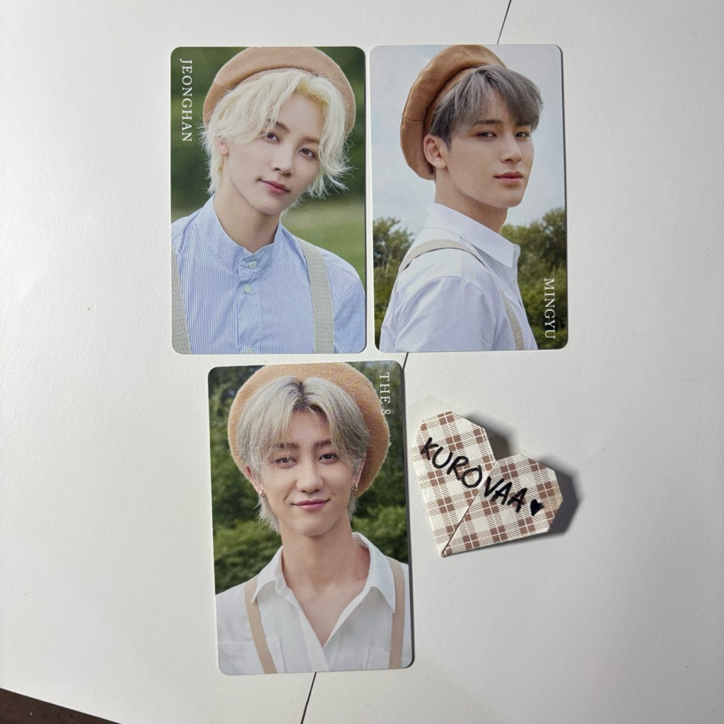 POB HMV An Ode Jeonghan Mingyu Minghao The8 Seventeen 3rd Album Photocard Benefit Svt Beret Blonde S