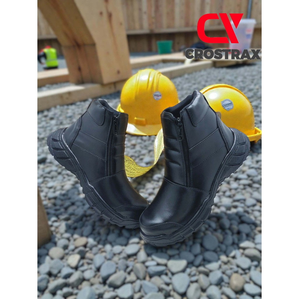 Sepatu Boots Safety Kickers King Kulit Asli Resleting Touring Biker Koboy Casual Formal Pansus Semi 