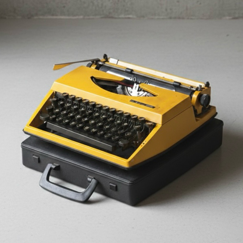 Mesin Ketik Vintage Adler Tippa S Kuning 1960s West Germany Portable Typewriter Original Antik