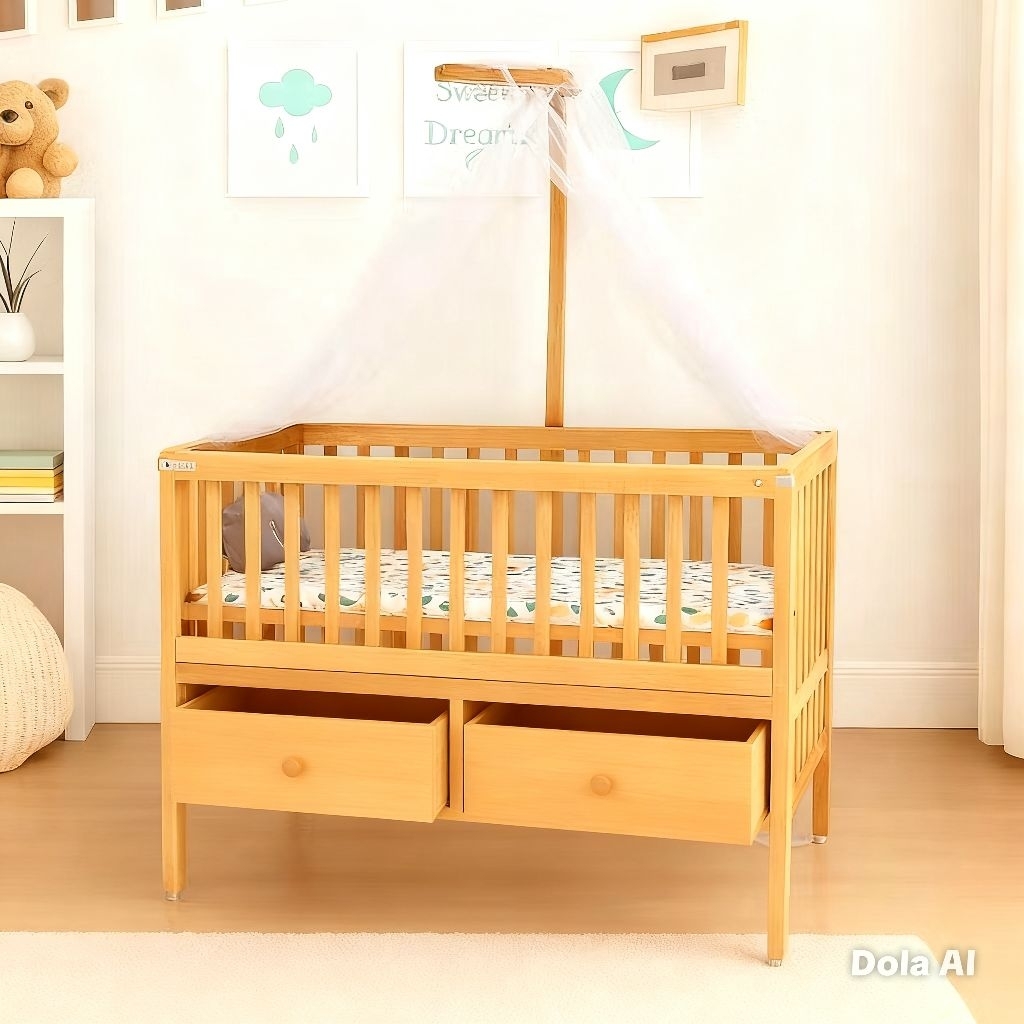 Baby Box / Box Bayi Dengan Laci / Baby Crib Kayu Minimalis / Ranjang Bayi
