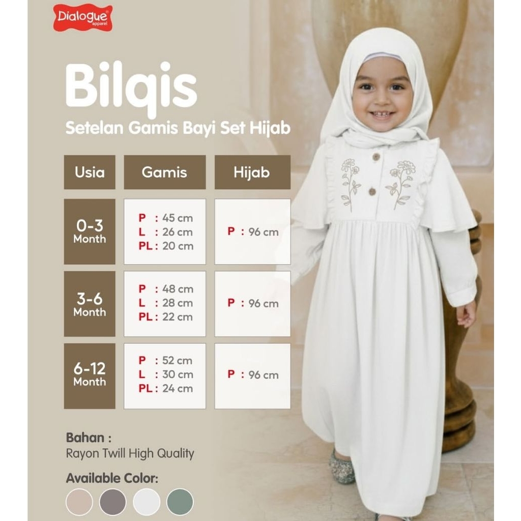 Dialogue Apparel Gamis Anak Set Hijab Bilqis Series