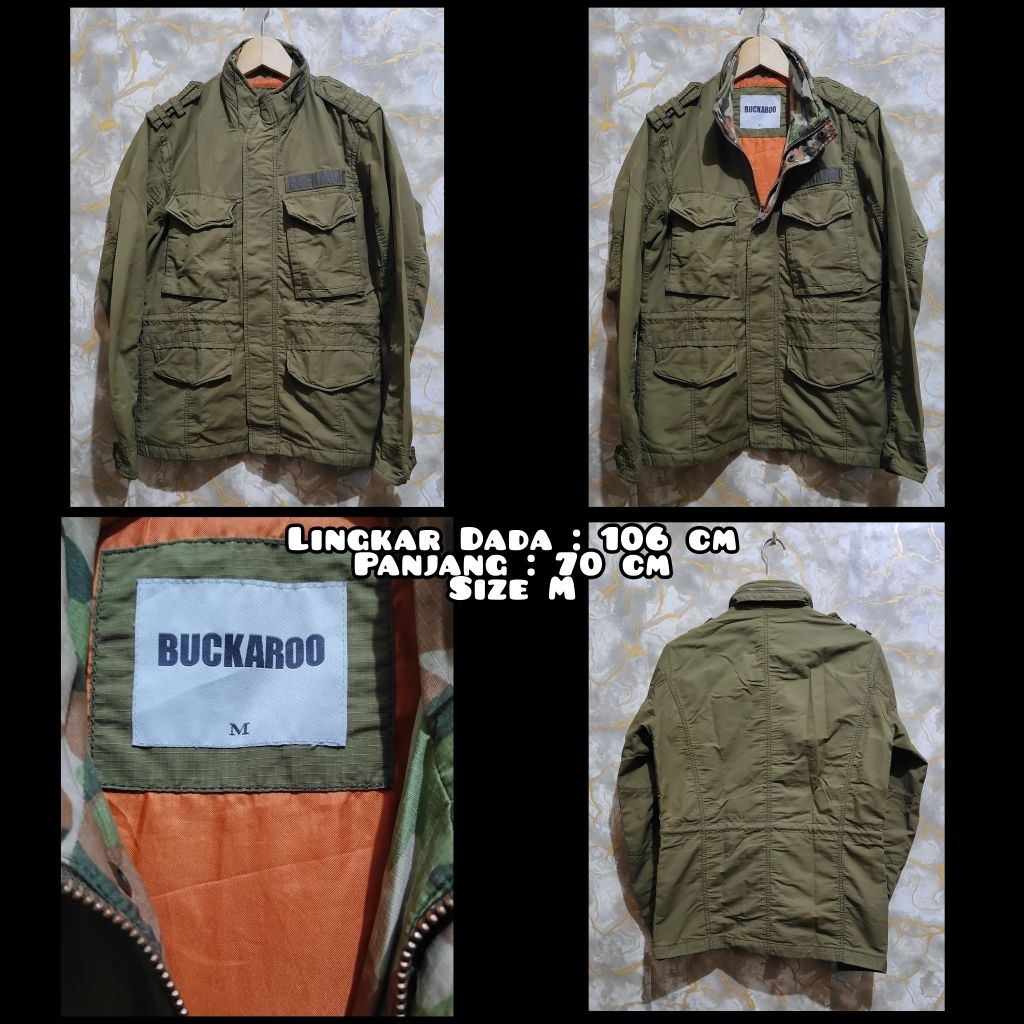 Jaket Parka M65 Warna Hijau Army Second Original.