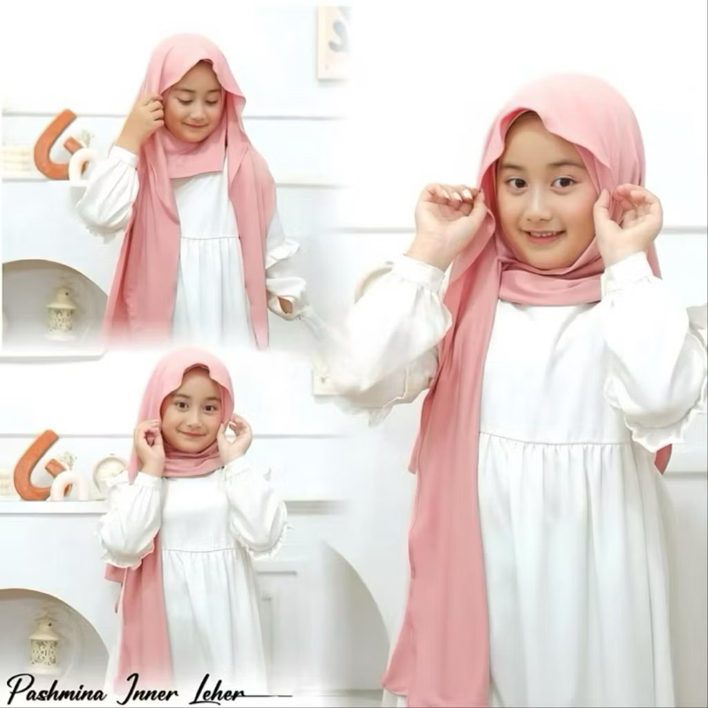 Pashmina Instan Oval Anak Inner Ninja Oval 3 in 1 / KERUDUNG PASHMINA ANAK INNER/TERBARU JILBAB INST