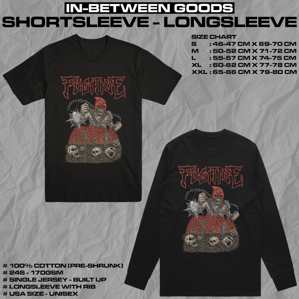 FUGITIVE - MACE BLACK | T-SHIRT | LONGSLEEVE | THRASH METAL | BAND MERCH