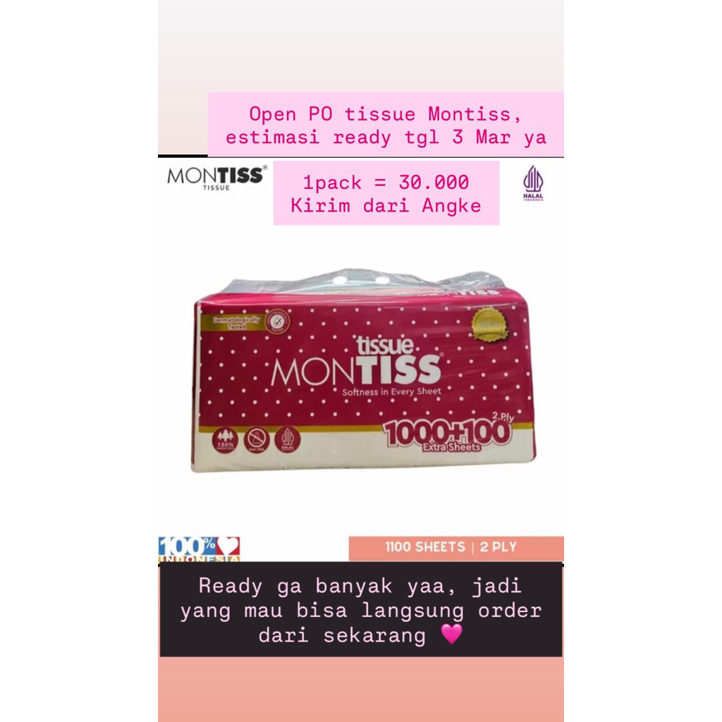 Tisue montis 1000 sheets