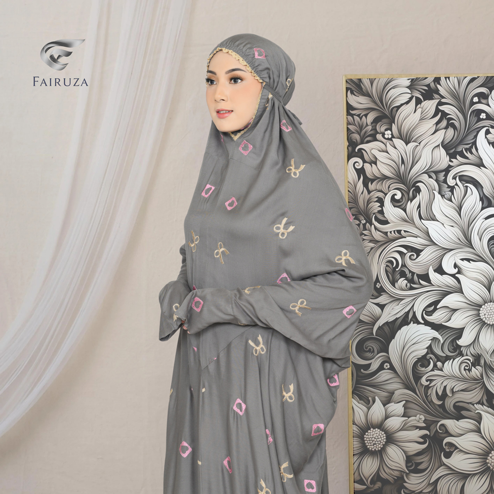 FAIRUZA - Mukena Terusan Dewasa Bordir Coquette Mukena Katun Rayon