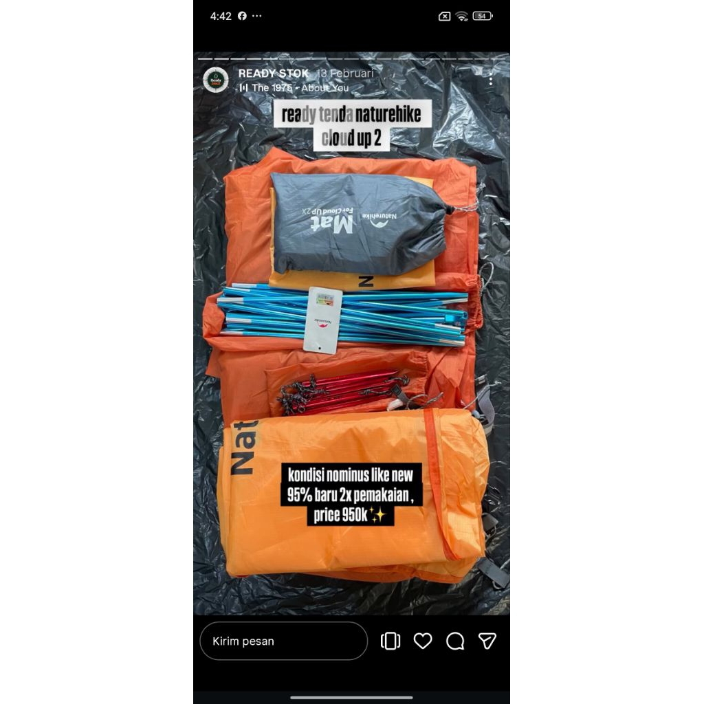 naturehike cloud up 2 like new