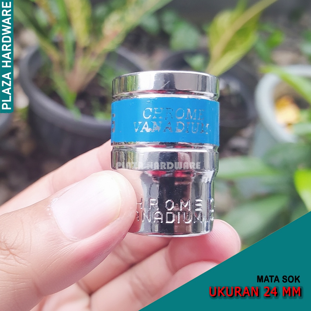 Mata Kunci Sok 24 mm Merek MLG CrV 6 PT Untuk Gagang Sok 1/2" Inch Cod Bayar Di Tempat