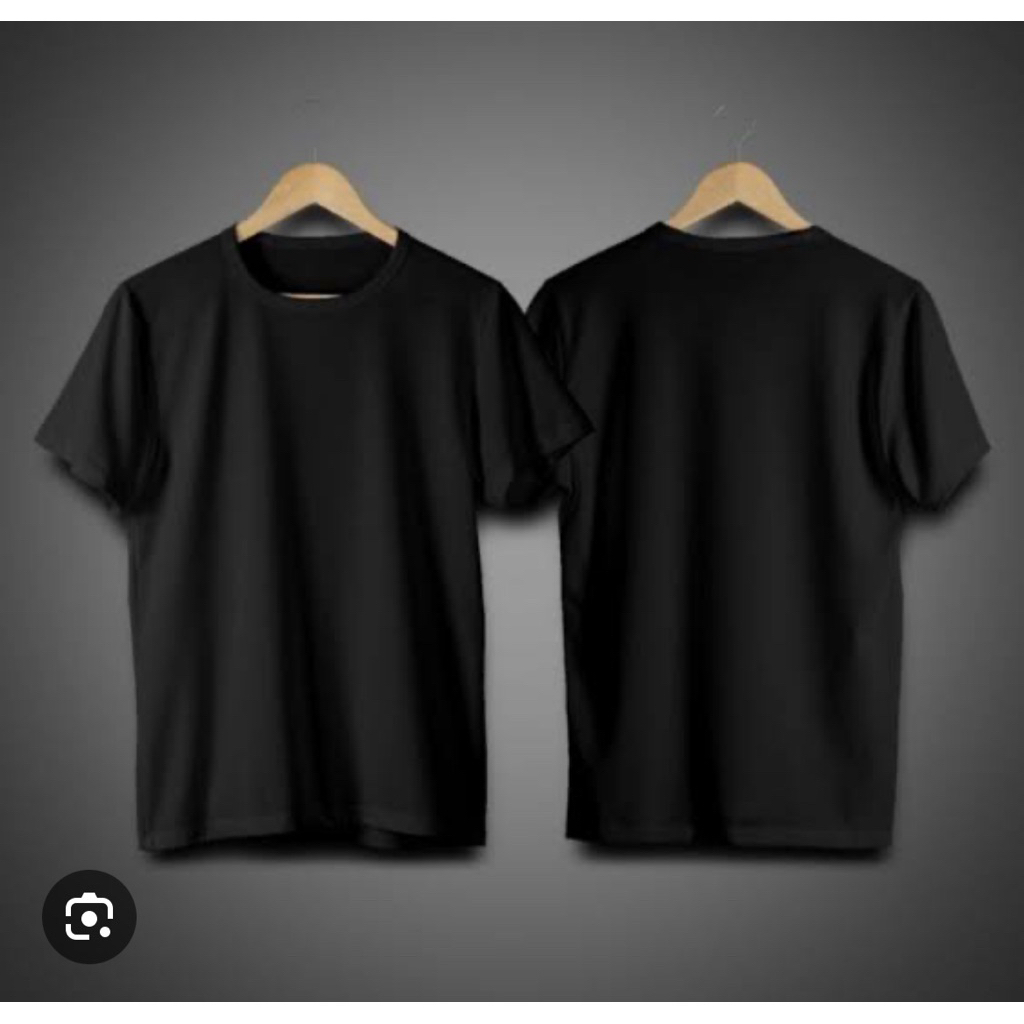 BORONGAN KAOS HITAM POLOS