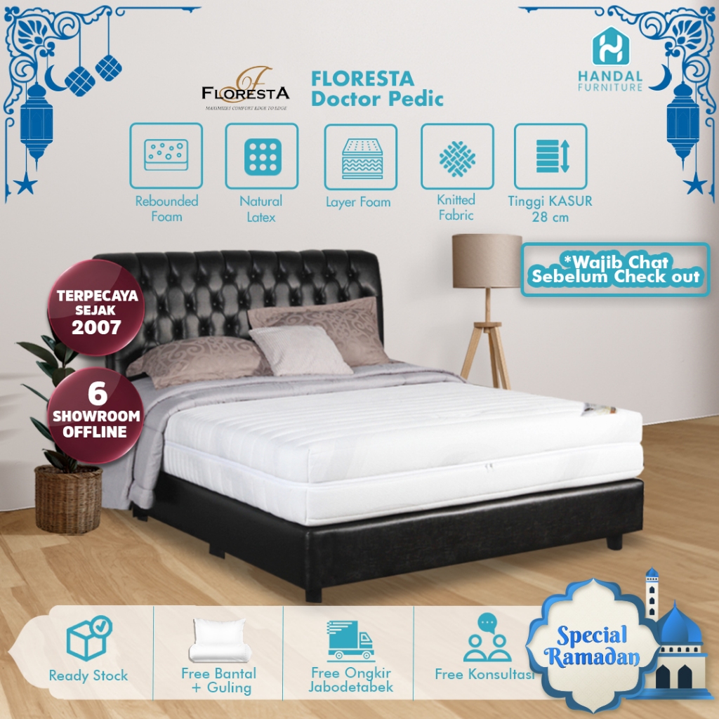 Kasur Springbed Floresta Doctor Pedic Zipper 100x200, 120x200, 160x200, 180x200, 200x200 Orthopedic 