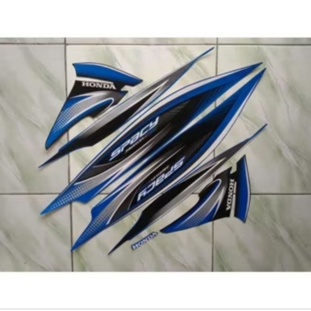 striping  honda spacy fi biru