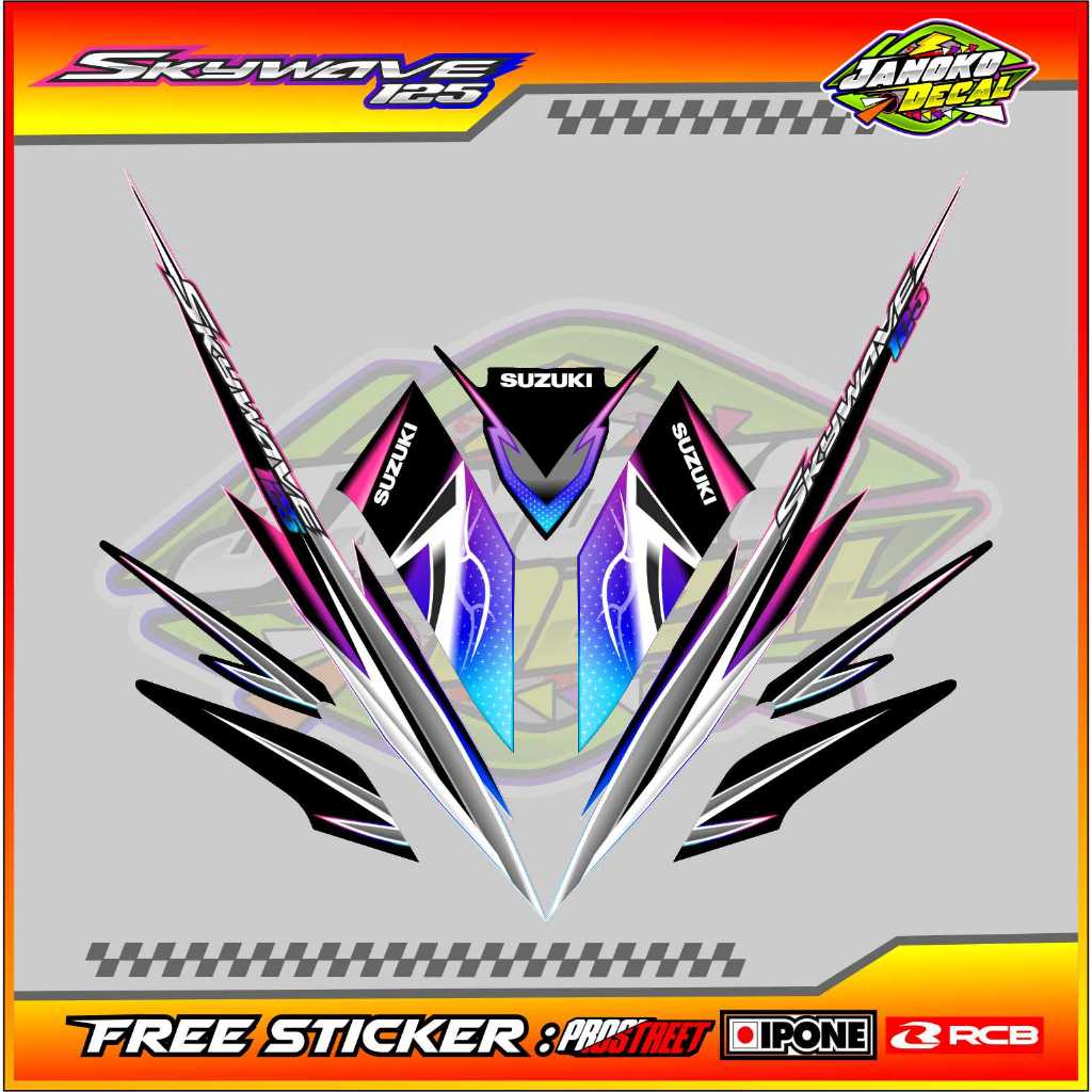 STRIPING VARIASI SUZUKI SKYWAVE 125 / STICKER LIST VARIASI MOTOR SKYWAVE 125