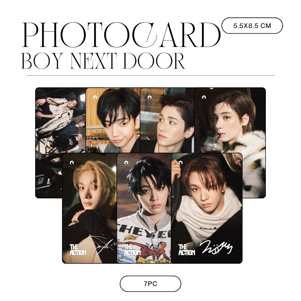 HOLOGRAM PHOTOCARD BOY NEXT DOOR THE ACTION 7 PCS KPOP UNOFFICIAL JAEHYUN SUNGHO RIWOO TAESAN LEEHAN