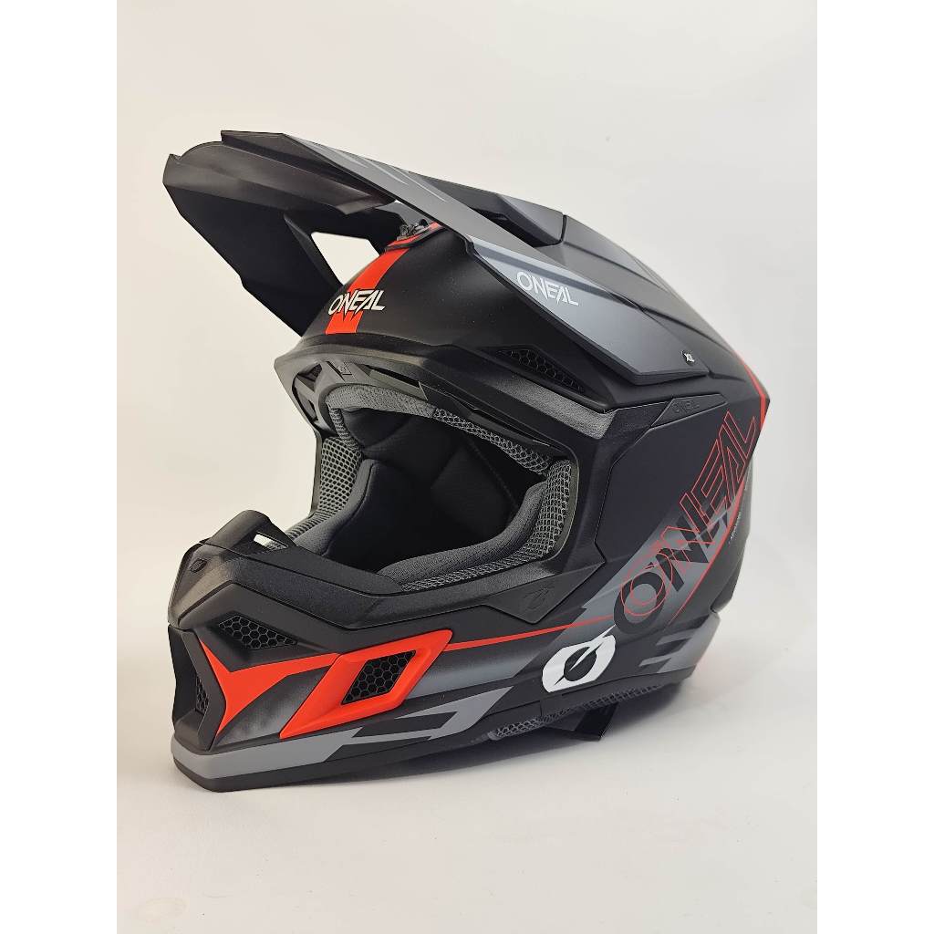 Helm Oneal 3 SRS Haze Black Gray Red Helm Trail Mx Motocross Enduro