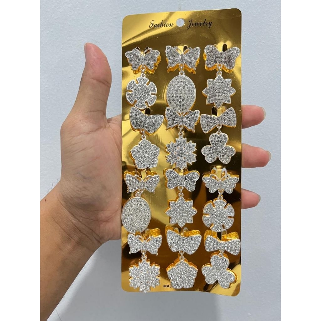 12 Bros Jurai hijab Bros dagu Jurai mix  model Broch kerudung panjang pin hijab kembang mutiara pin 