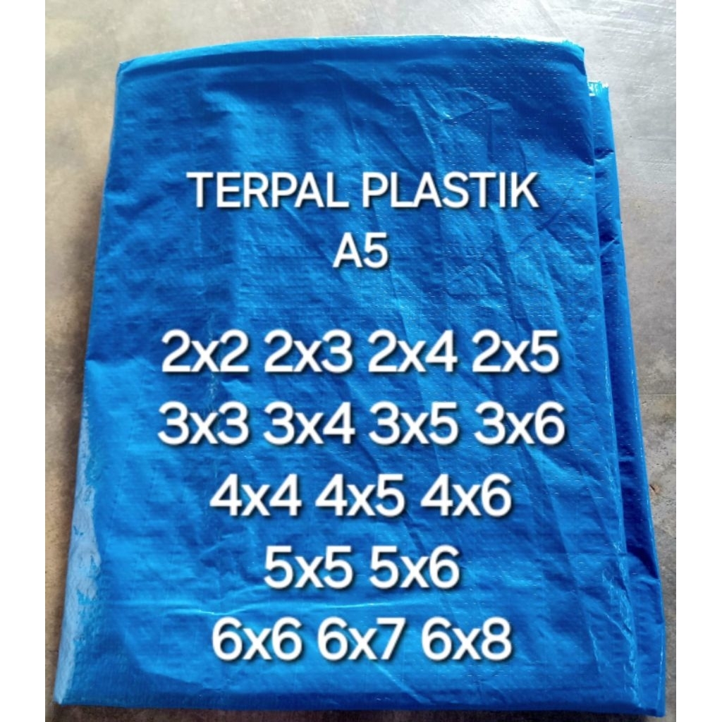 Terpal plastik A5 5x7 Biru / terpal jemur padi / terpal kolam ikan
