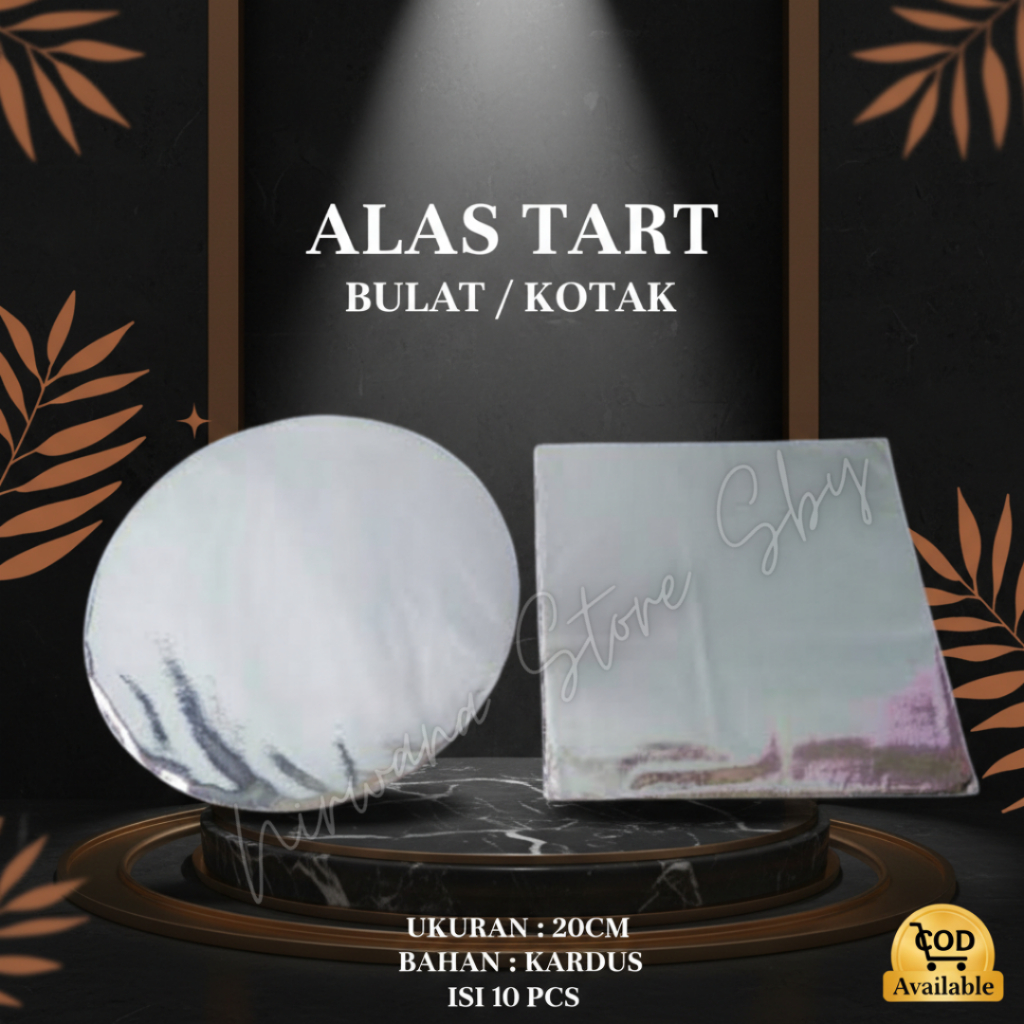 (10 Pcs) Alas Kue / Tatakan Kue Tart Kardus Uk. 20cm / 22cm / 24cm Bulat / Kotak