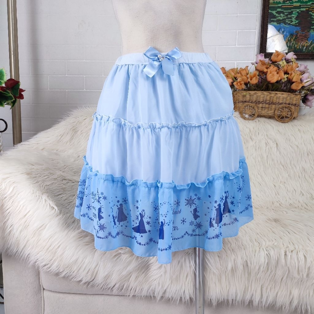 rok anak rok lucu anak rok anak frozen rok motif frozen mini skirt frozen blue skirt