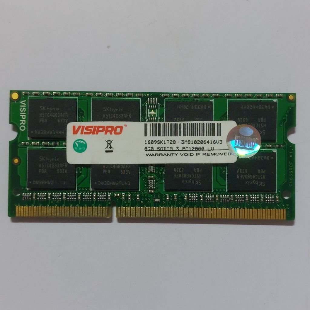 Sodim Ram Laptop DDR3 8 GB PC12800 VISIPRO