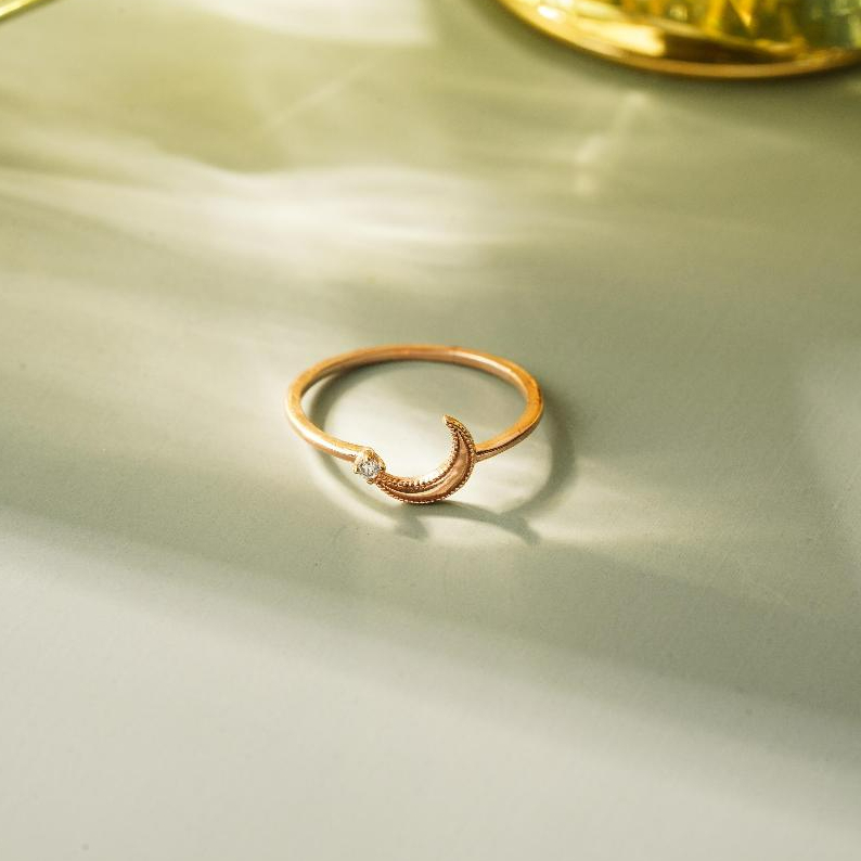 ILY Gold Cincin Emas 9K Model Bulan Rose Gold 00002508