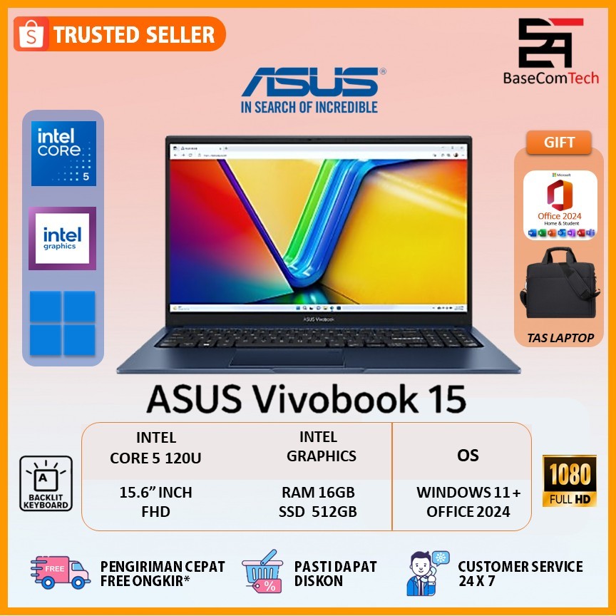 ASUS Vivobook 15 Core 5 120U 16GB 512GB 15.6 inc FHD Windows 11